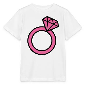 Pinker Diamantring Icon - Stanley/Stella Kinder T-Shirt MINI CREATOR  - Weiß - Vorne - Maike (125cm)