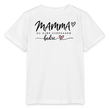 Mama, du machst den Alltag schöner. - Stanley/Stella Kinder T-Shirt MINI CREATOR  - Weiß - Vorne - Maike (125cm)