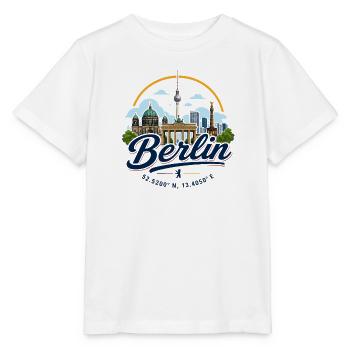 Berlin - Germany - Berliner Bär - Koordinaten - Stanley/Stella Kinder T-Shirt MINI CREATOR  - Weiß - Vorne - Maike (125cm)