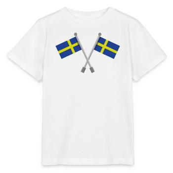Schwedische Flagge - Stanley/Stella Kinder T-Shirt MINI CREATOR  - Weiß - Vorne - Maike (125cm)