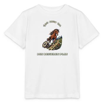 Mein Pferd hat den besseren Plan - Stanley/Stella Kinder T-Shirt MINI CREATOR  - Weiß - Vorne - Maike (125cm)