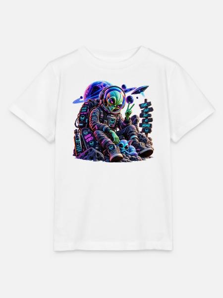 Kosmischer Alien Reisender - Stanley/Stella Kinder T-Shirt MINI CREATOR  - Weiß