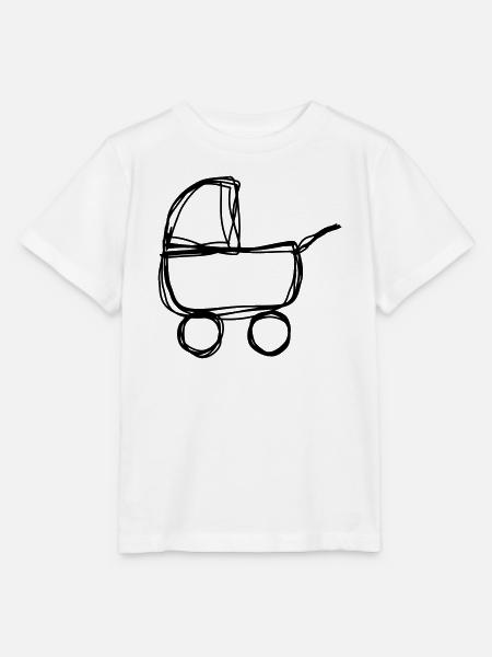 Kinderwagen handgezeichnet - Stanley/Stella Kinder T-Shirt MINI CREATOR  - Weiß