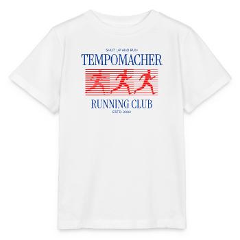 Tempomacher Running Club – Marathon Laufen Spruch - Stanley/Stella Kinder T-Shirt MINI CREATOR  - Weiß - Vorne - Maike (125cm)