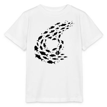 Fischschwarm Unterwasser Silhouette - Stanley/Stella Kinder T-Shirt MINI CREATOR  - Weiß - Vorne - Maike (125cm)
