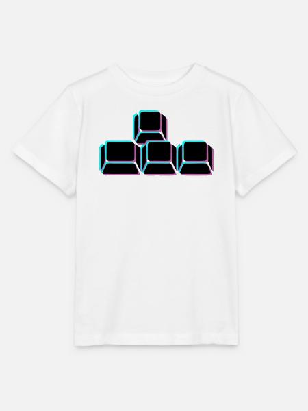 WASD Tasten Glitch Icon - Stanley/Stella Kinder T-Shirt MINI CREATOR - Weiß