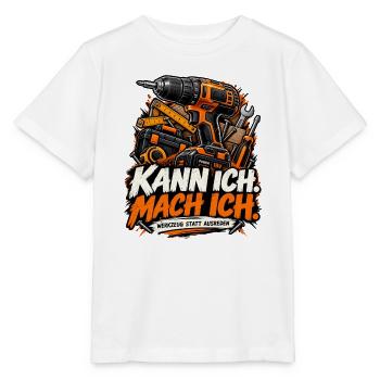 Kann ich. Mach ich. – Handwerker & Akkuschrauber  - Stanley/Stella Kinder T-Shirt MINI CREATOR  - Weiß - Vorne - Maike (125cm)