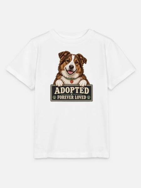 Braunweißer Hund Adoption – Forever Loved - Stanley/Stella Kinder T-Shirt MINI CREATOR  - Weiß
