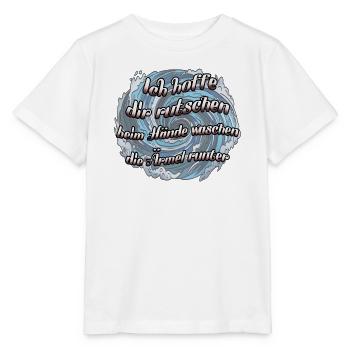 Wellenmotiv: Ärmelrutschen beim Hände waschen - Stanley/Stella Kinder T-Shirt MINI CREATOR  - Weiß - Vorne - Maike (125cm)