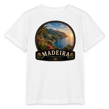 Madeira Portugal Atlantik Insel Urlaub Vintage - Stanley/Stella Kinder T-Shirt MINI CREATOR  - Weiß - Vorne - Maike (125cm)