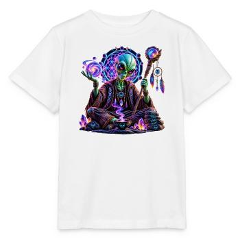 Kosmisches Alien-Orakel – Mystisches Alien Design - Stanley/Stella Kinder T-Shirt MINI CREATOR  - Weiß - Vorne - Maike (125cm)