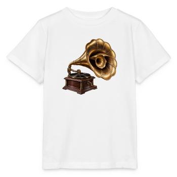 Antikes Grammophon - Stanley/Stella Kinder T-Shirt MINI CREATOR  - Weiß - Vorne - Maike (125cm)