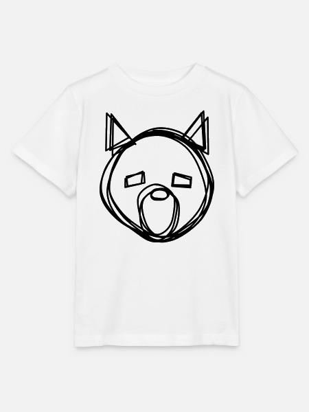 Wolf handgezeichnet - Stanley/Stella Kinder T-Shirt MINI CREATOR  - Weiß