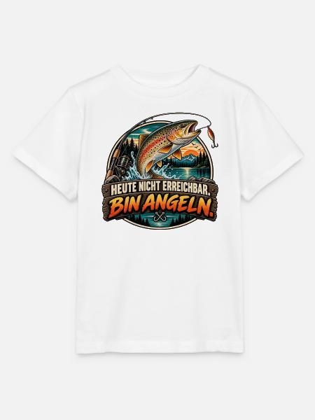Heute nicht erreichbar. Bin angeln. - Stanley/Stella Kinder T-Shirt MINI CREATOR  - Weiß