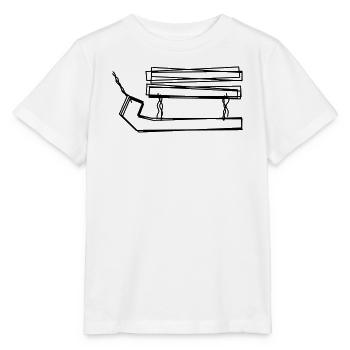 Schlitten handgezeichnet - Stanley/Stella Kinder T-Shirt MINI CREATOR  - Weiß - Vorne - Maike (125cm)
