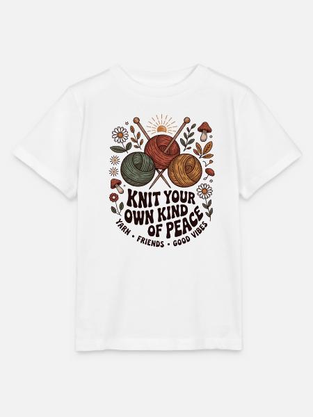 Knitting Lover – Yarn & Stricken Design - Stanley/Stella Kinder T-Shirt MINI CREATOR - Weiß
