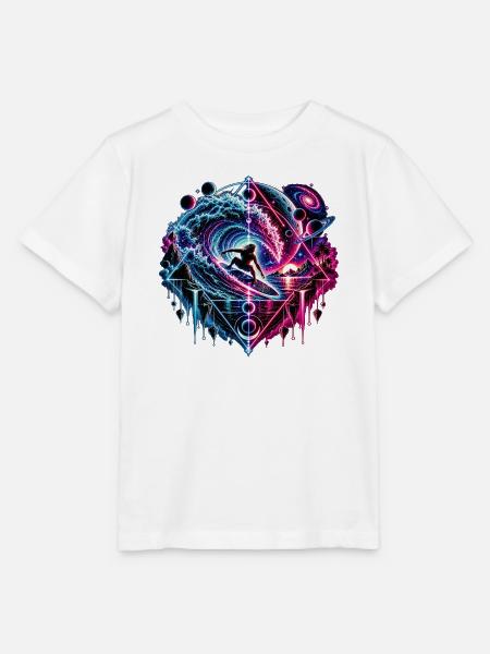 Kosmischer Wellenreiter – Surfen im All - Stanley/Stella Kinder T-Shirt MINI CREATOR  - Weiß