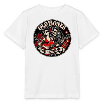 Old Bones with Dynamite – Rockabilly Humor - Stanley/Stella Kinder T-Shirt MINI CREATOR  - Weiß - Vorne - Maike (125cm)