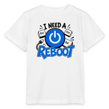 I NEED A REBOOT – Computational Humor - Stanley/Stella Kinder T-Shirt MINI CREATOR  - Weiß - Vorne - Maike (125cm)