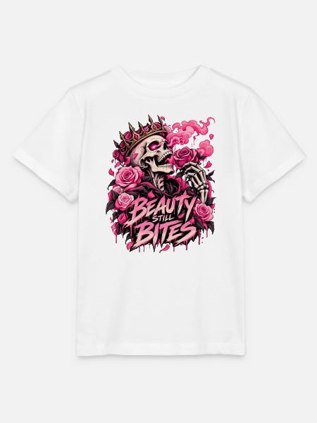 Beauty Bites: Rose Totenkopf - Stanley/Stella Kinder T-Shirt MINI CREATOR - Weiß