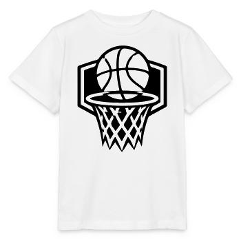 Basketball Korb Symbol - Stanley/Stella Kinder T-Shirt MINI CREATOR  - Weiß - Vorne - Maike (125cm)