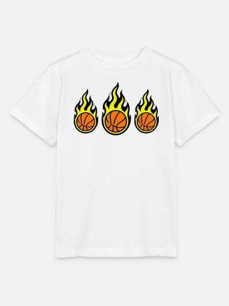 Basketball Flamme Symbol - Stanley/Stella Kinder T-Shirt MINI CREATOR  - Weiß