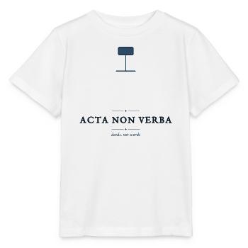Acta Non Verba – Taten, keine Worte Lateinisches Zitat - Stanley/Stella Kinder T-Shirt MINI CREATOR  - Weiß - Vorne - Maike (125cm)