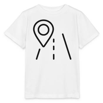 GPS-Straßennavigationslinien-Symbol - Stanley/Stella Kinder T-Shirt MINI CREATOR  - Weiß - Vorne - Maike (125cm)