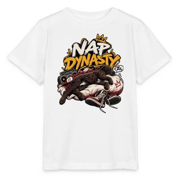 Nap-Dynastie-Welpe gekrönt in Snooze - Stanley/Stella Kinder T-Shirt MINI CREATOR  - Weiß - Vorne - Maike (125cm)