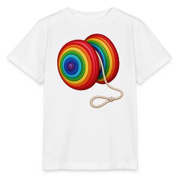 Buntes Jo-Jo – Stickmotiv Optik  - Stanley/Stella Kinder T-Shirt MINI CREATOR  - Weiß - Vorne - Maike (125cm)