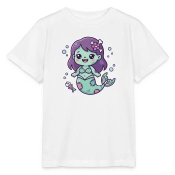 Süße Zombie-Meerjungfrau mit lila Haaren im Ozean - Stanley/Stella Kinder T-Shirt MINI CREATOR  - Weiß - Vorne - Maike (125cm)