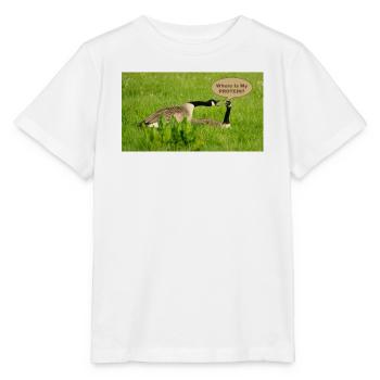 Gans - Wo ist mein Protein - Stanley/Stella Kinder T-Shirt MINI CREATOR  - Weiß - Vorne - Maike (125cm)