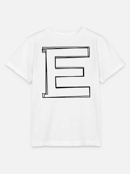 Buchstabe E handgezeichnet - Stanley/Stella Kinder T-Shirt MINI CREATOR - Weiß