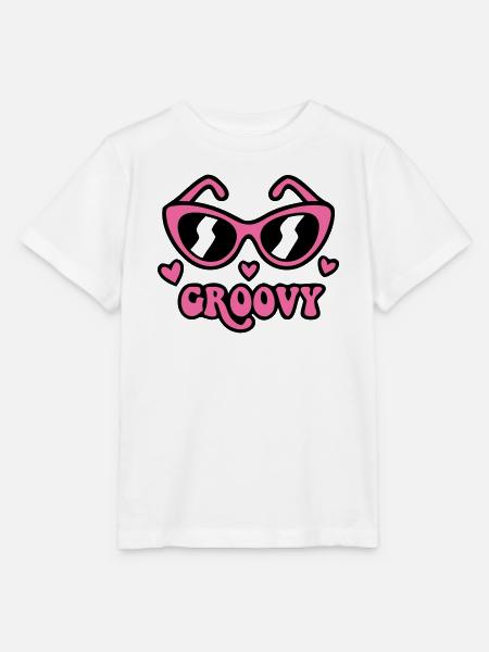 Groovy Sonnenbrille Logo - Stanley/Stella Kinder T-Shirt MINI CREATOR  - Weiß