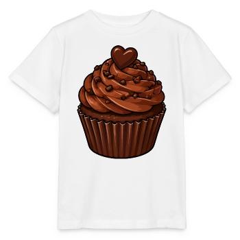 Schoko Cupcake Herzmotiv - Stanley/Stella Kinder T-Shirt MINI CREATOR  - Weiß - Vorne - Maike (125cm)