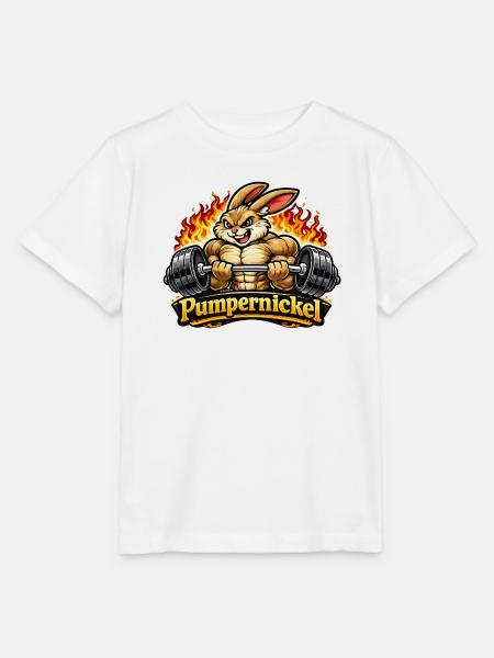 Pumpernickel – Muskelhase beim Krafttraining - Stanley/Stella Kinder T-Shirt MINI CREATOR - Weiß