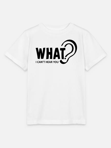Eingeschränktes Hörvermögen. Taub, Hörverlust, ich kann nicht hören - Stanley/Stella Kinder T-Shirt MINI CREATOR - Weiß