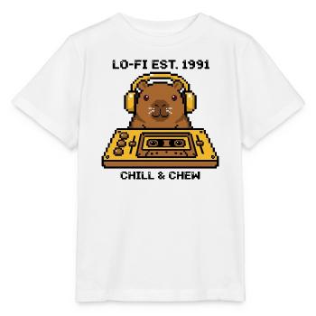 Capybara DJ Kassette Lo-Fi Retro Pixel Art 90s  - Stanley/Stella Kinder T-Shirt MINI CREATOR  - Weiß - Vorne - Maike (125cm)