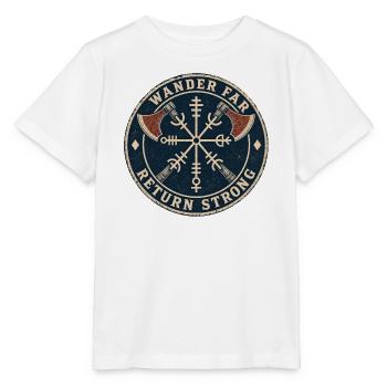 Wander Far, Return Strong — Kreissiegel - Stanley/Stella Kinder T-Shirt MINI CREATOR  - Weiß - Vorne - Maike (125cm)