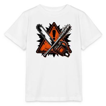 Kettensäge Baseballschläger Thrash Metal Shirt - Stanley/Stella Kinder T-Shirt MINI CREATOR  - Weiß - Vorne - Maike (125cm)