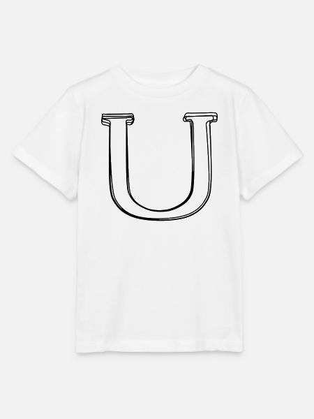 Buchstabe U handgezeichnet - Stanley/Stella Kinder T-Shirt MINI CREATOR  - Weiß