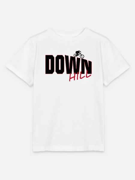 Downhill: Dunkelroter Outline-Stil für Biker - Stanley/Stella Kinder T-Shirt MINI CREATOR - Weiß