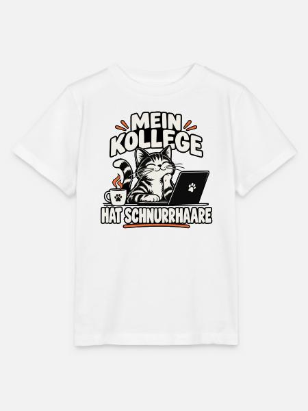 Mein Kollege hat Schnurrhaare Katze - Stanley/Stella Kinder T-Shirt MINI CREATOR  - Weiß