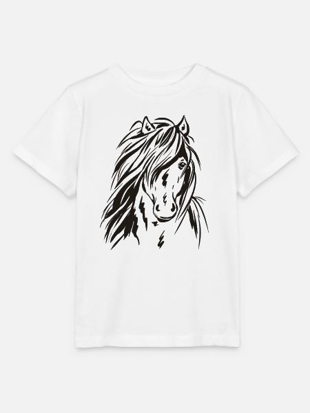 Outline Islandpferd - Stanley/Stella Kinder T-Shirt MINI CREATOR - Weiß
