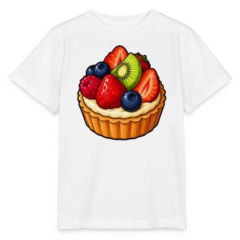 Beerenfrucht Törtchen Muster - Stanley/Stella Kinder T-Shirt MINI CREATOR  - Weiß - Vorne - Maike (125cm)