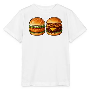 Burger Duett Käse & Knusper - Stanley/Stella Kinder T-Shirt MINI CREATOR  - Weiß - Vorne - Maike (125cm)