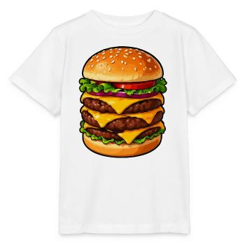 Dreifacher Cheeseburger Kraft - Stanley/Stella Kinder T-Shirt MINI CREATOR  - Weiß - Vorne - Maike (125cm)