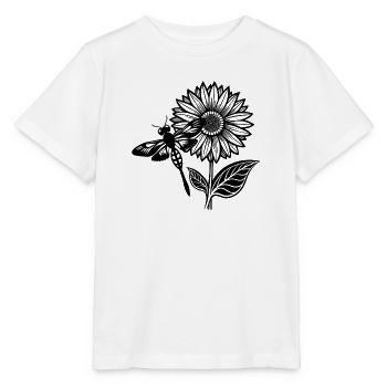 Libelle und Sonnenblume - Stanley/Stella Kinder T-Shirt MINI CREATOR  - Weiß - Vorne - Maike (125cm)