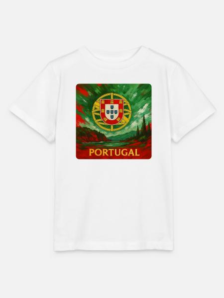 Portugal Emblem im Landschaftsdesign - Stanley/Stella Kinder T-Shirt MINI CREATOR - Weiß