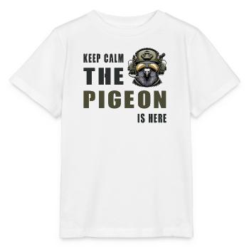 Keep Calm Die Taube Ist Hier - Stanley/Stella Kinder T-Shirt MINI CREATOR  - Weiß - Vorne - Maike (125cm)
